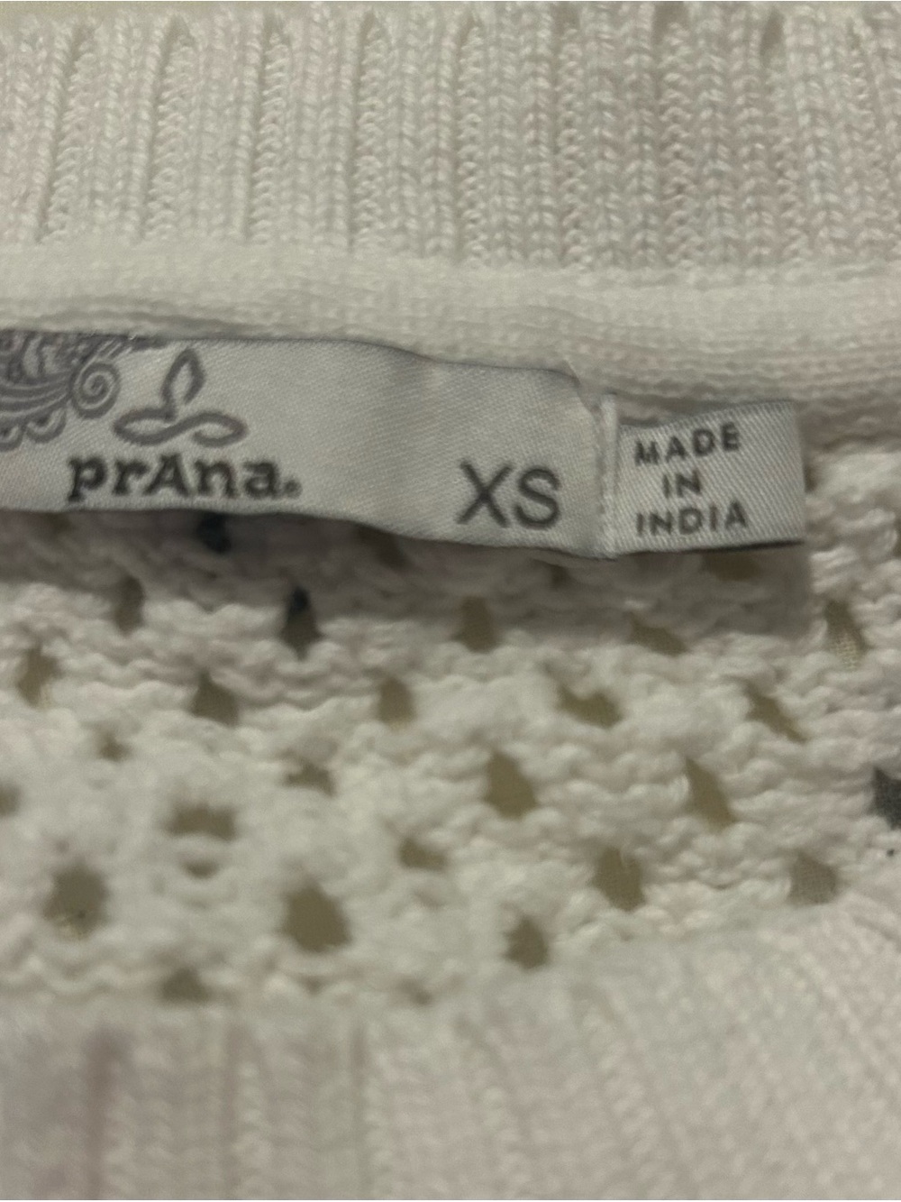 WOMENS PRANA KOKIMO SWEATER IN WHITE SIZE XSm Prep Chic Festival Cottagecore - Picture 7 of 7